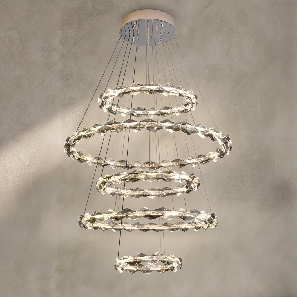 Lamer Lighting Grand Tiered Crystal Ring Chandelier - Background Shot