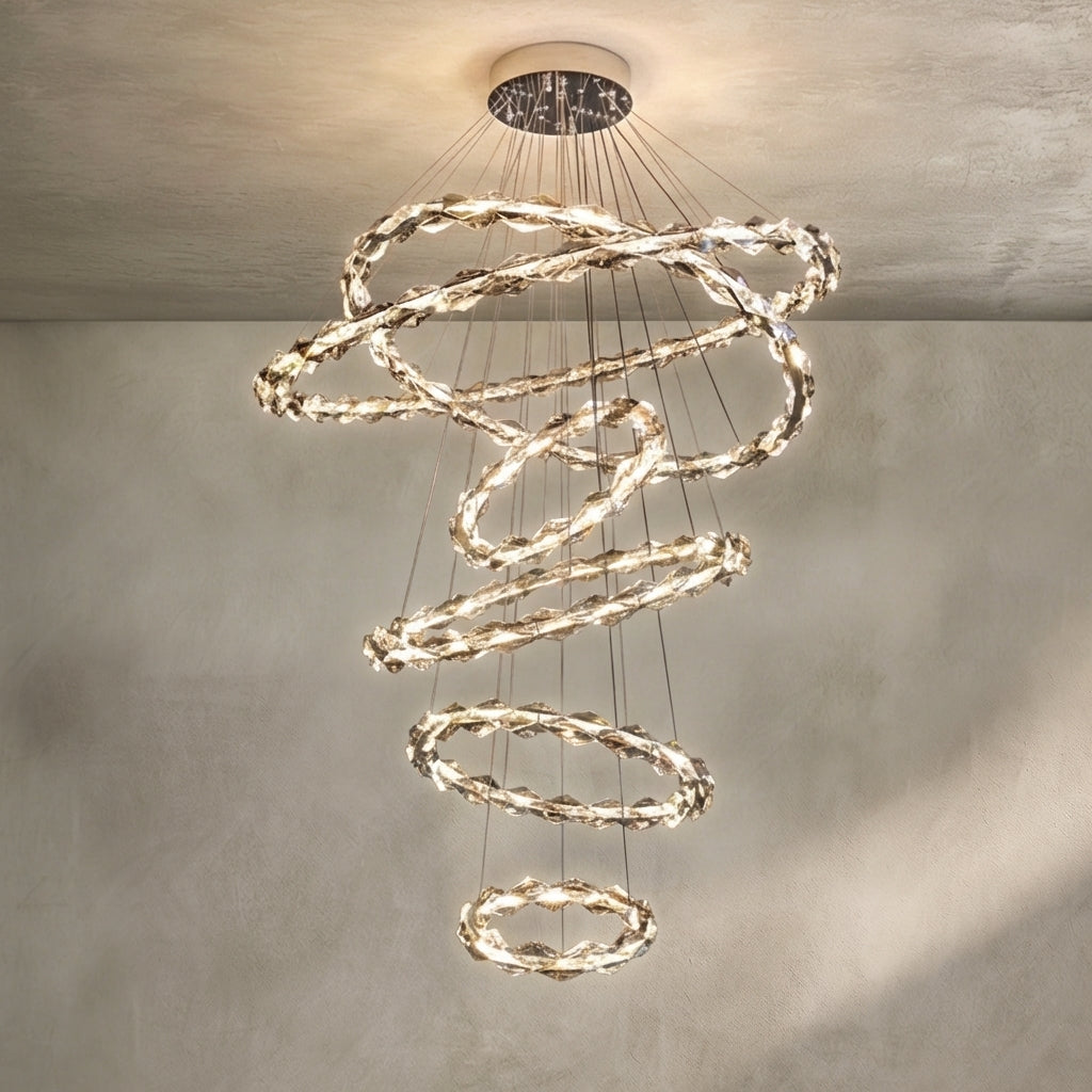 Lamer Lighting Grand Tiered Crystal Ring Chandelier - Background Shot