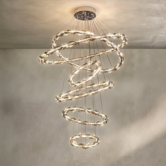 Lamer Lighting Grand Tiered Crystal Ring Chandelier - Background Shot