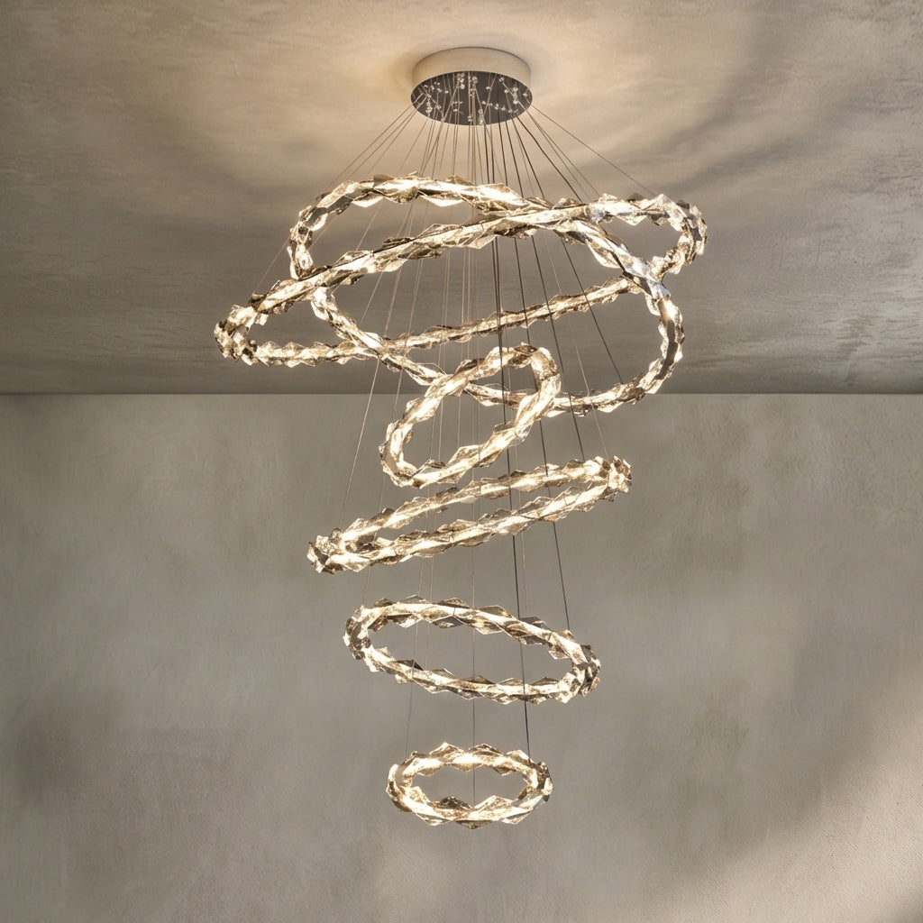 Lamer Lighting Grand Tiered Crystal Ring Chandelier - Background Shot