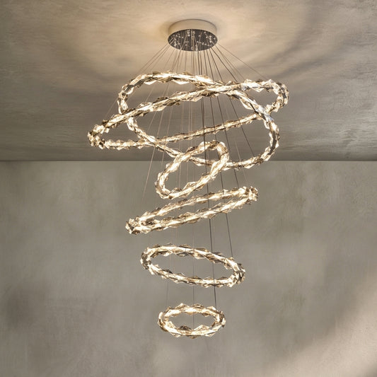 Lamer Lighting Grand Tiered Crystal Ring Chandelier - Background Shot