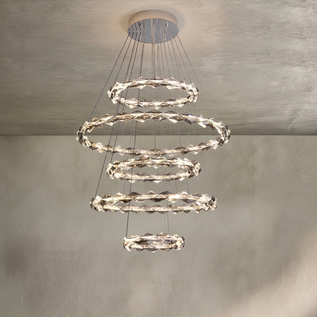 Lamer Lighting Grand Tiered Crystal Ring Chandelier - Background Shot