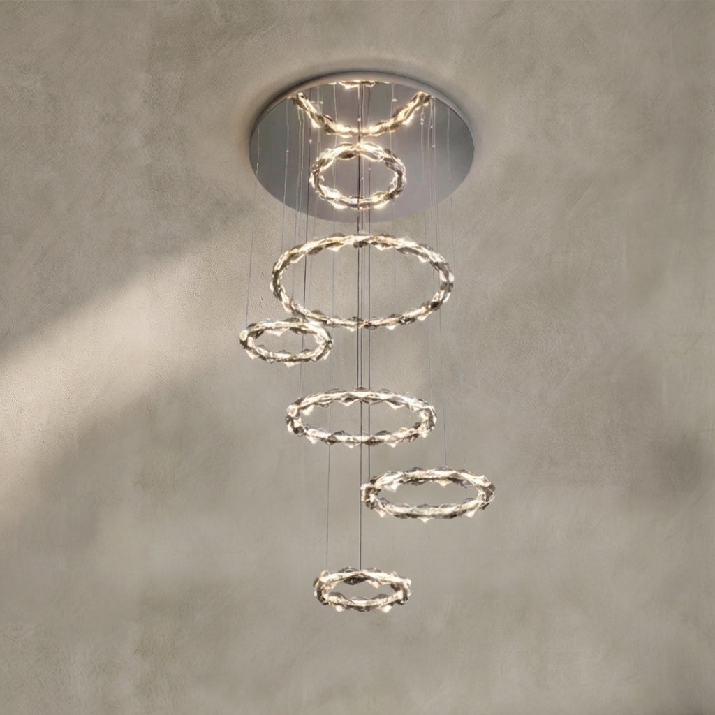 Lamer Lighting Grand Tiered Crystal Ring Chandelier - Background Shot