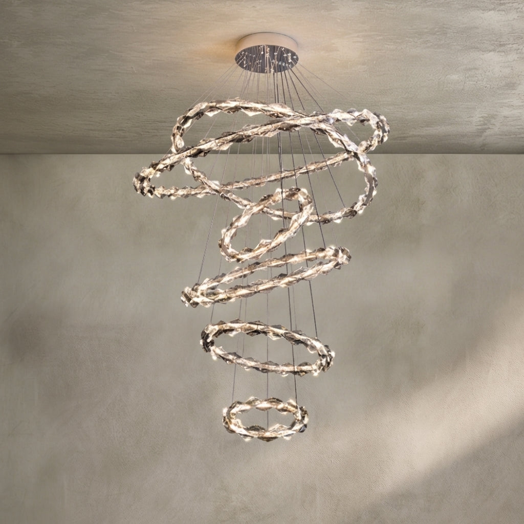 Lamer Lighting Grand Tiered Crystal Ring Chandelier - Background Shot