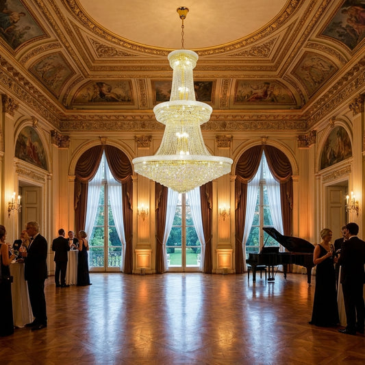 Lamer Lighting Grand Radiance Round Crystal Chandelier - American ballroom or formal entertaining space