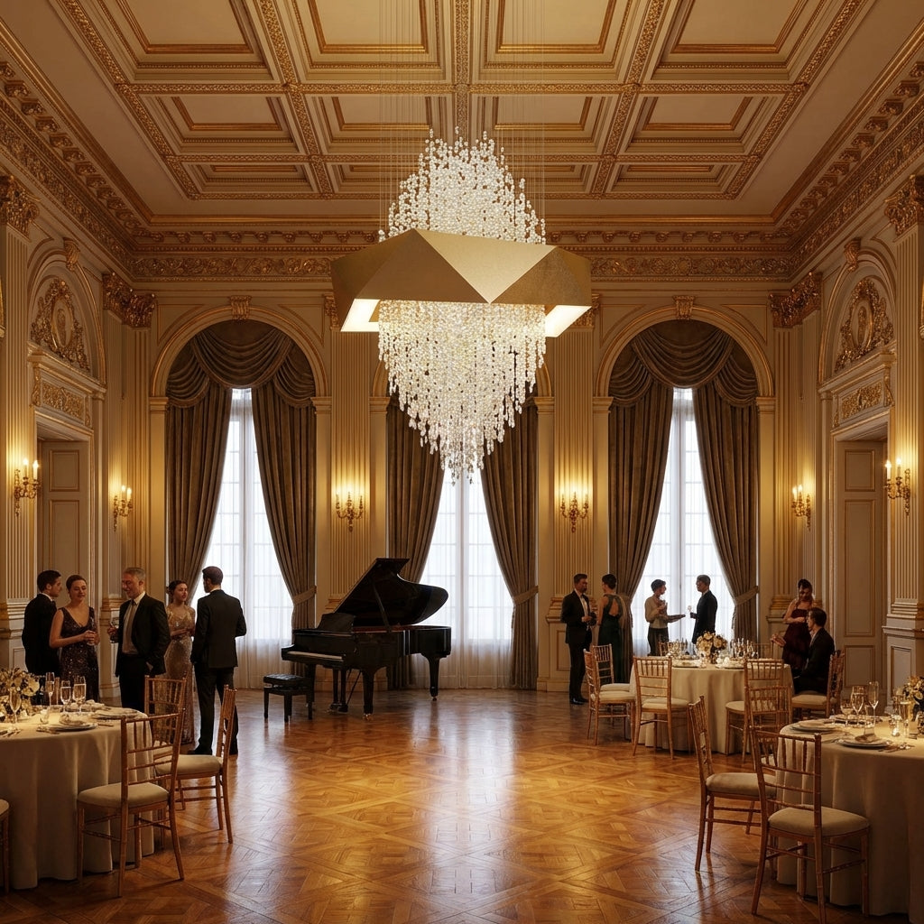 Lamer Lighting Opulent Grandeur Crystal Pendant Chandelier - American ballroom or formal entertaining space