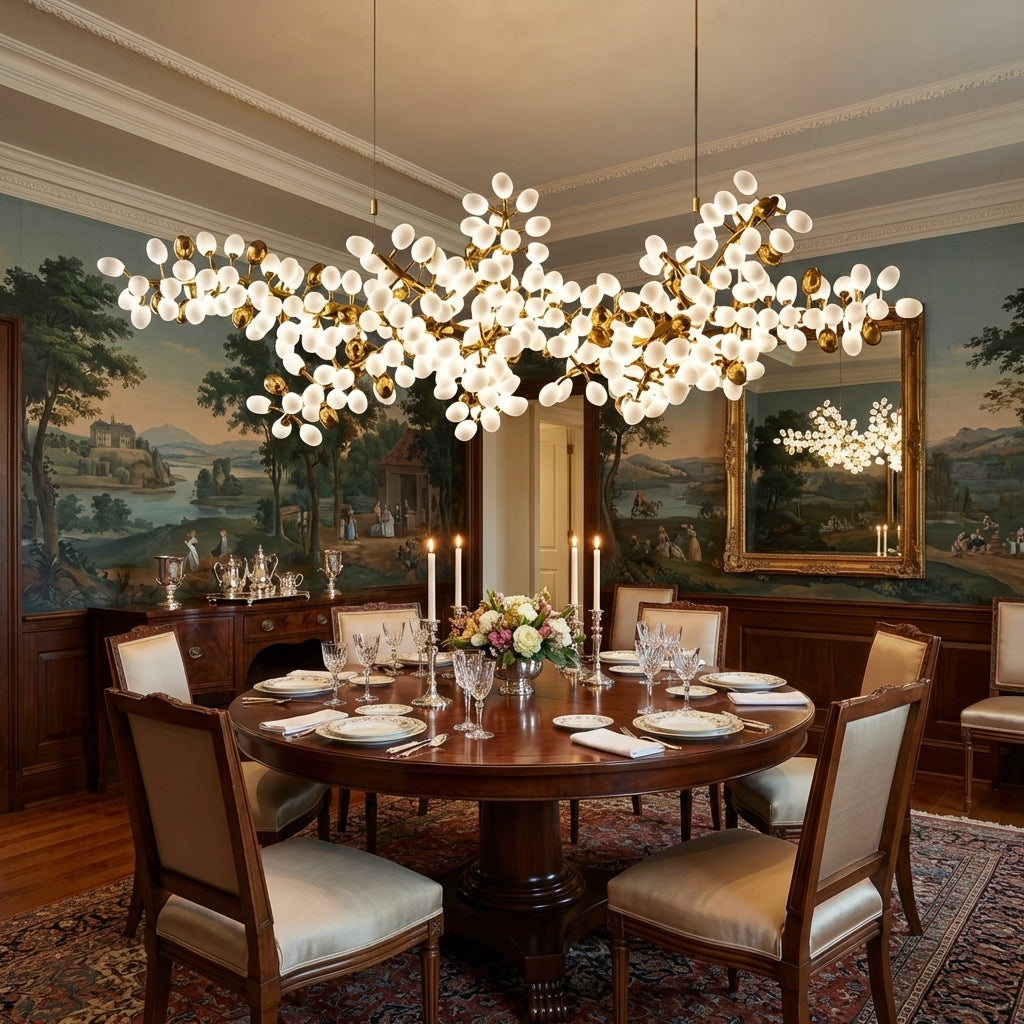 Lamer Lighting Verdant Canopy Horizontal Chandelier - formal American dining room