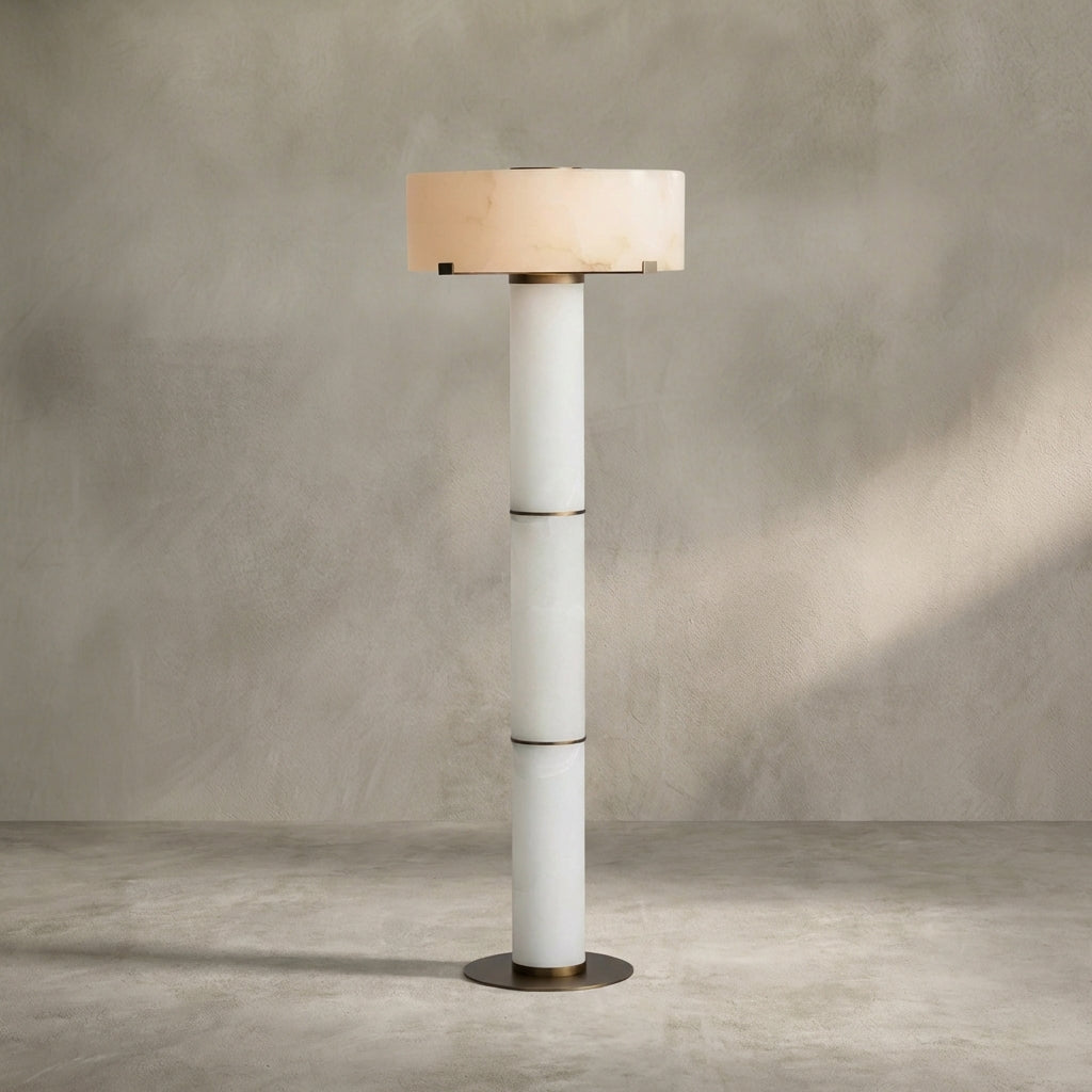 Lamer Lighting Veridian Alabaster Stone Floor Lamp 64''H - Background Shot
