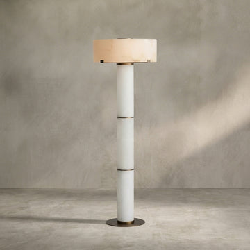 Lamer Lighting Veridian Alabaster Stone Floor Lamp 64''H - Background Shot