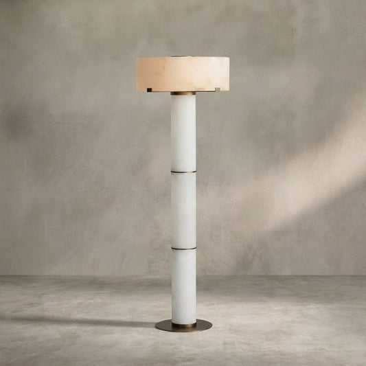 Lamer Lighting Veridian Alabaster Stone Floor Lamp 64''H - Background Shot