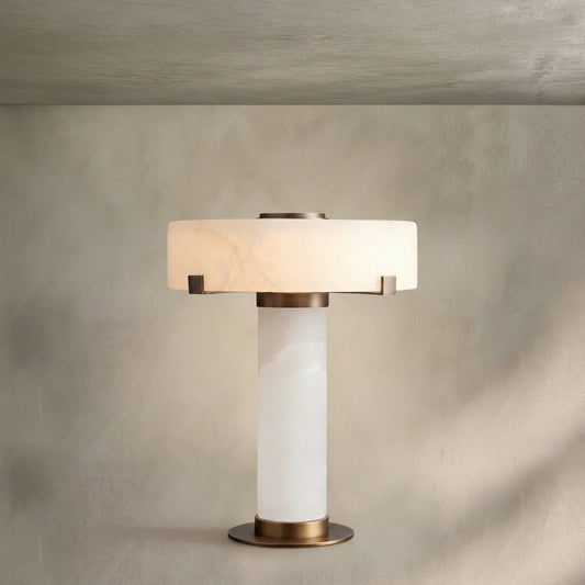 Lamer Lighting Alabaster Stone Accent Table Lamp - Background Shot