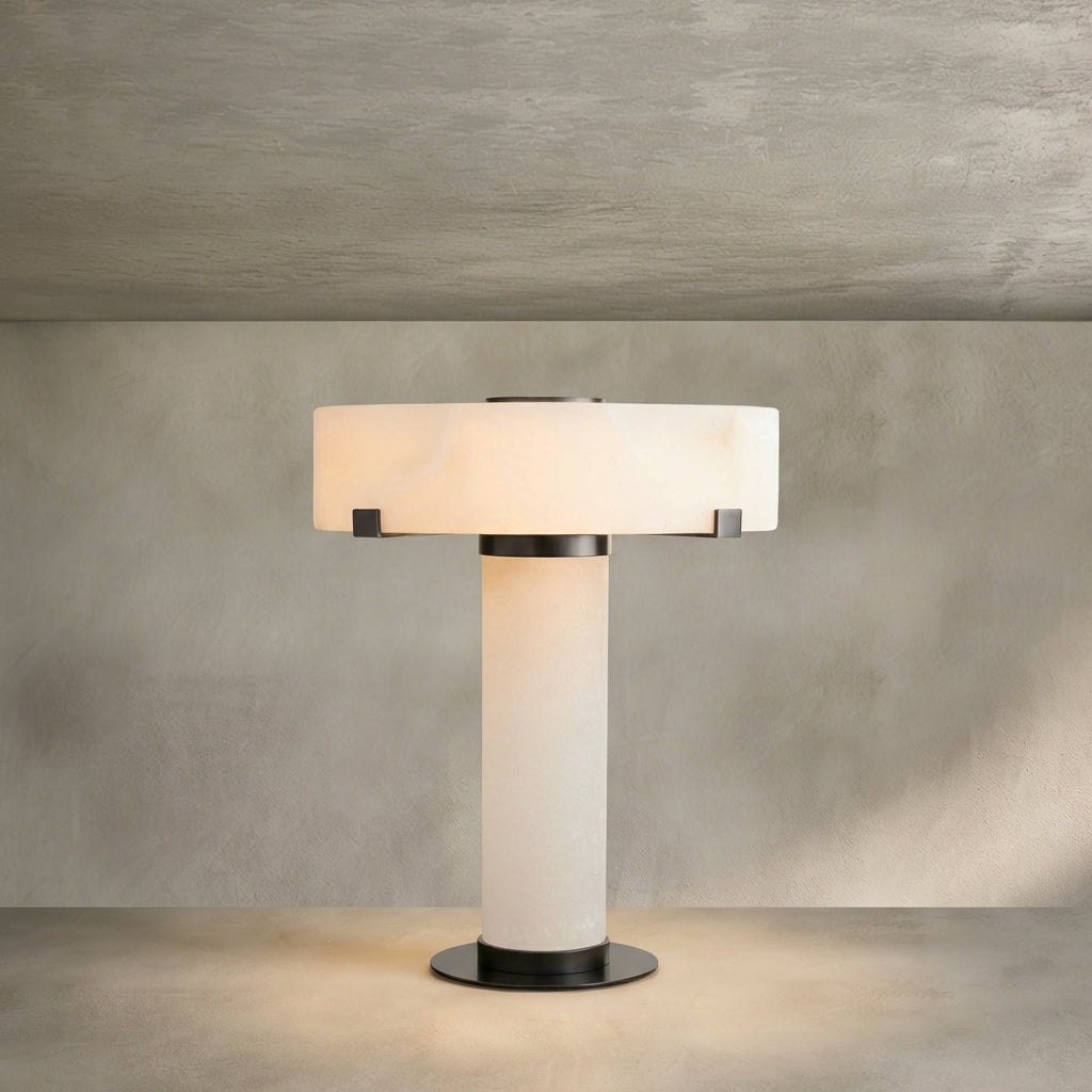 Lamer Lighting Alabaster Stone Accent Table Lamp - Background Shot