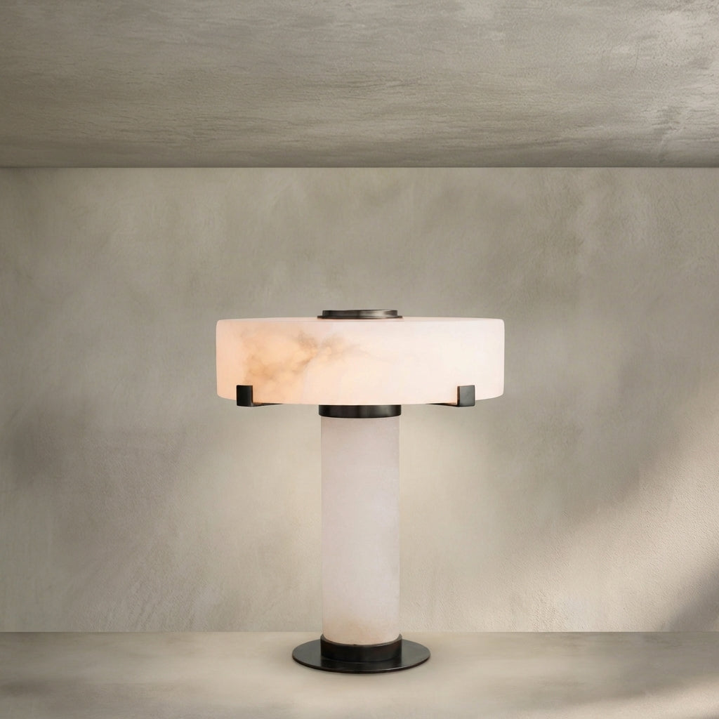 Lamer Lighting Alabaster Stone Accent Table Lamp - Background Shot