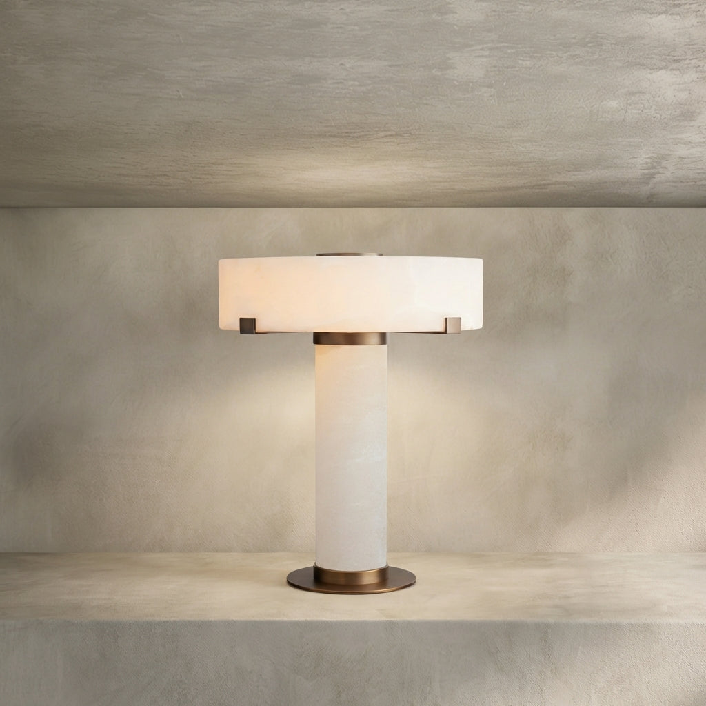 Lamer Lighting Alabaster Stone Accent Table Lamp - Background Shot