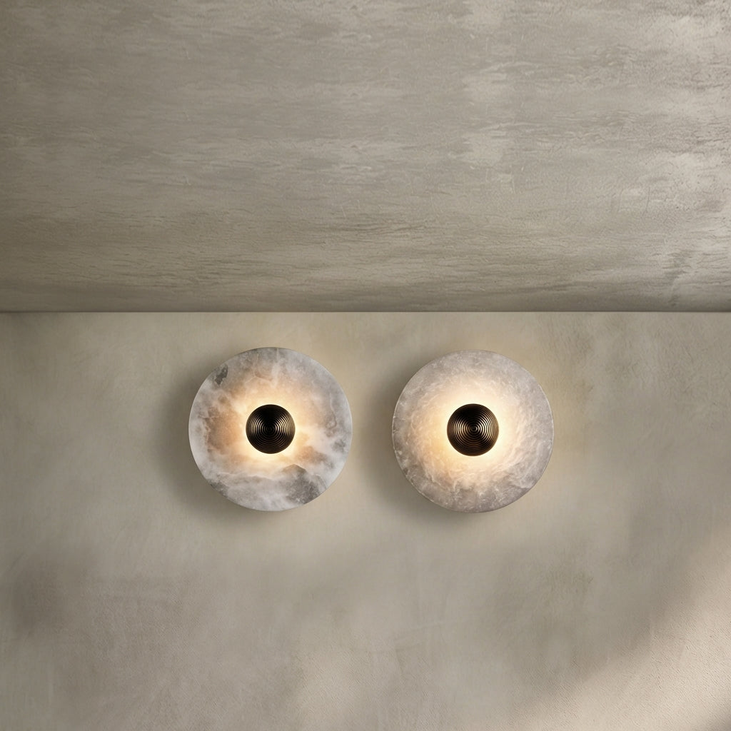 Lamer Lighting Alabaster Horizon Wall Sconce - Background Shot