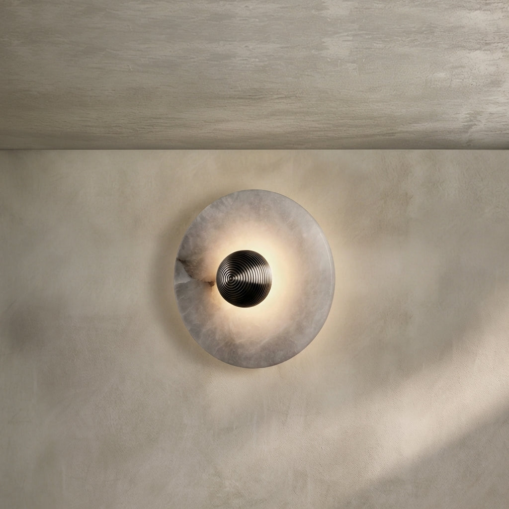 Lamer Lighting Median Alabaster Wall Sconce - Background Shot