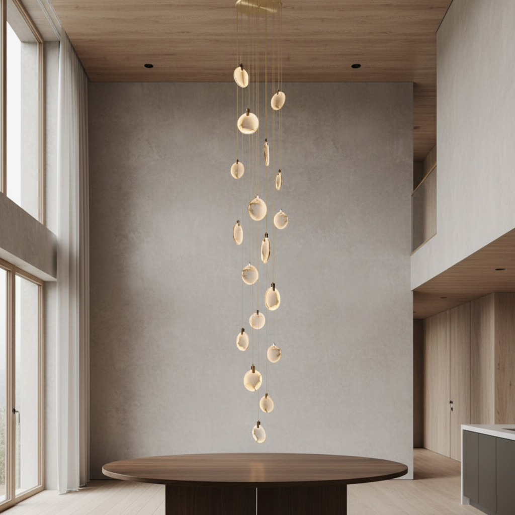 Lamer Lighting Aura Marble Multi-Light Pendant Chandelier - Background Shot