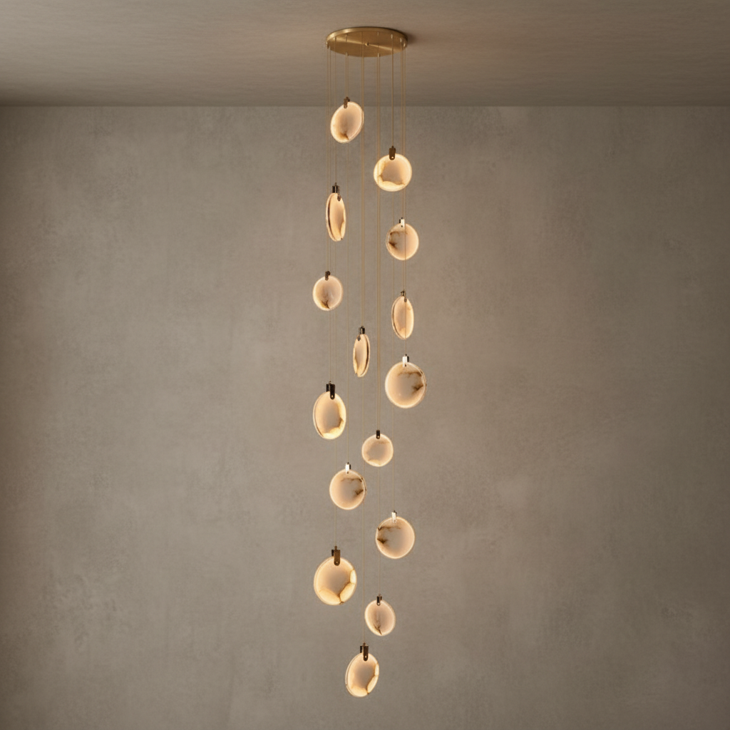 Lamer Lighting Aura Marble Multi-Light Pendant Chandelier - Background Shot