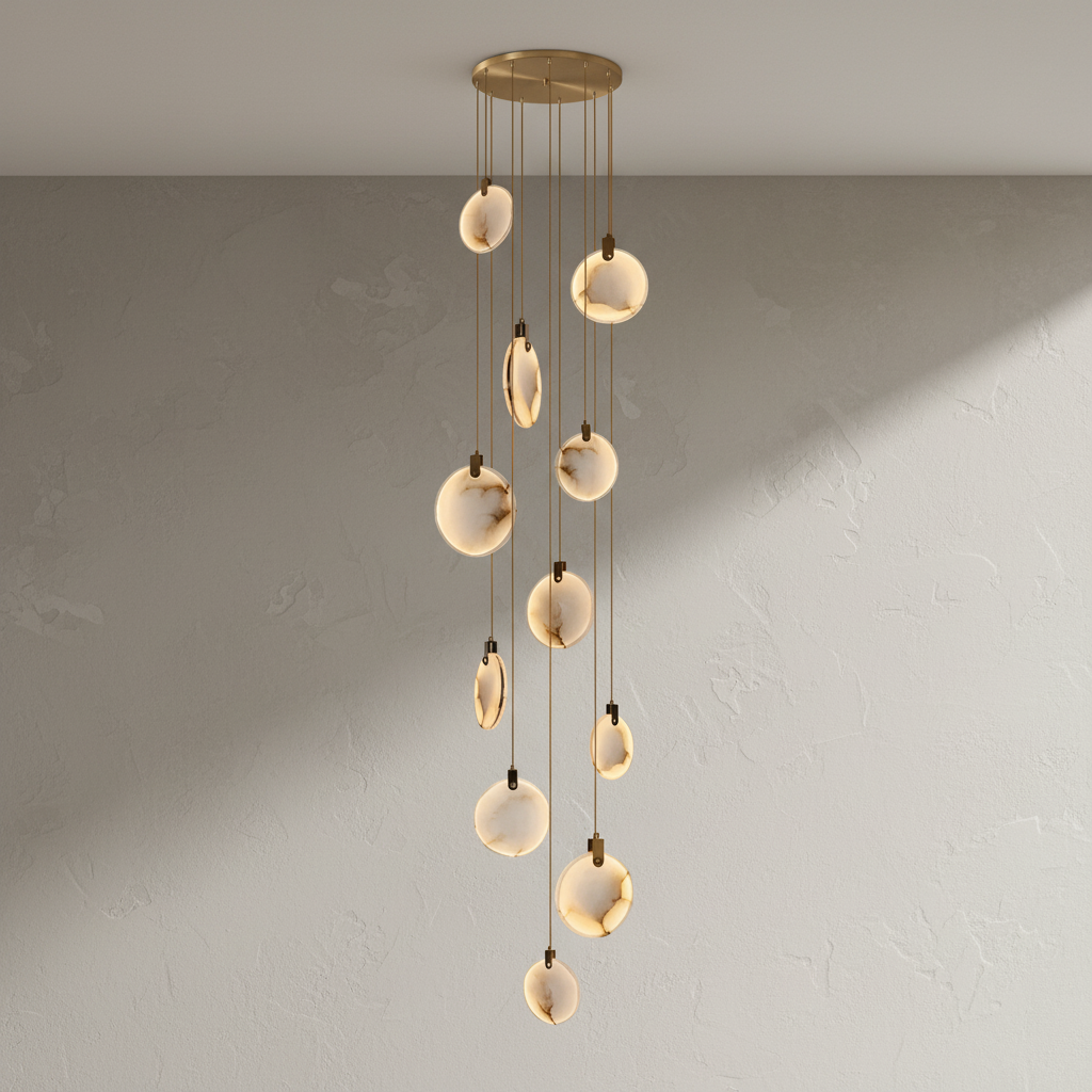 Lamer Lighting Aura Marble Multi-Light Pendant Chandelier - Background Shot