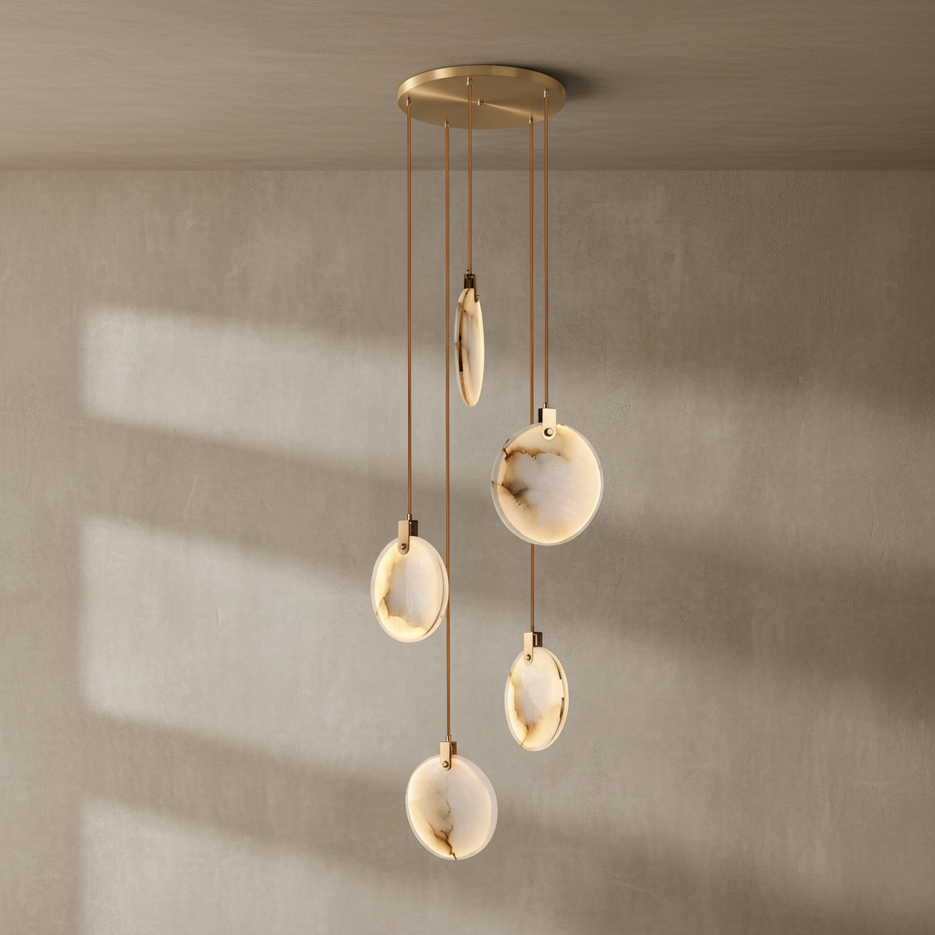 Lamer Lighting Aura Marble Multi-Light Pendant Chandelier - Background Shot