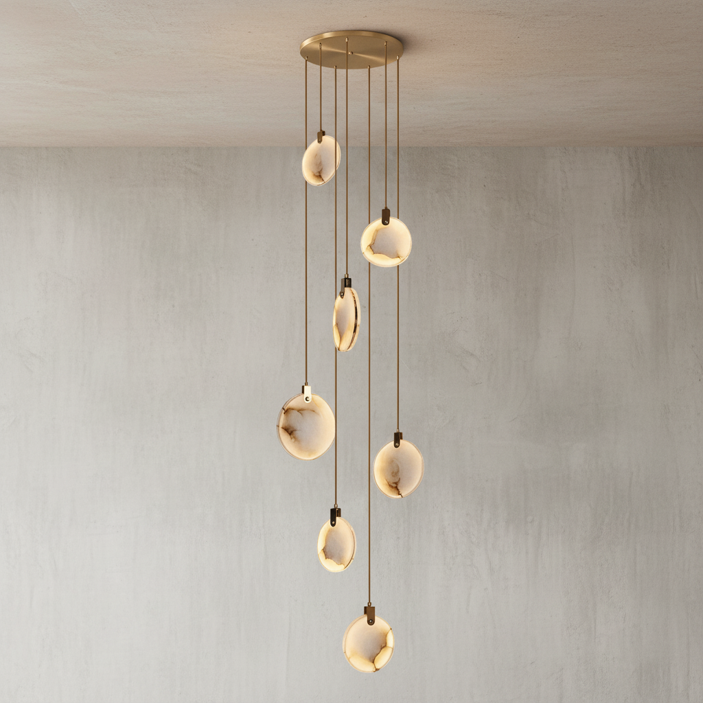 Lamer Lighting Aura Marble Multi-Light Pendant Chandelier - Background Shot