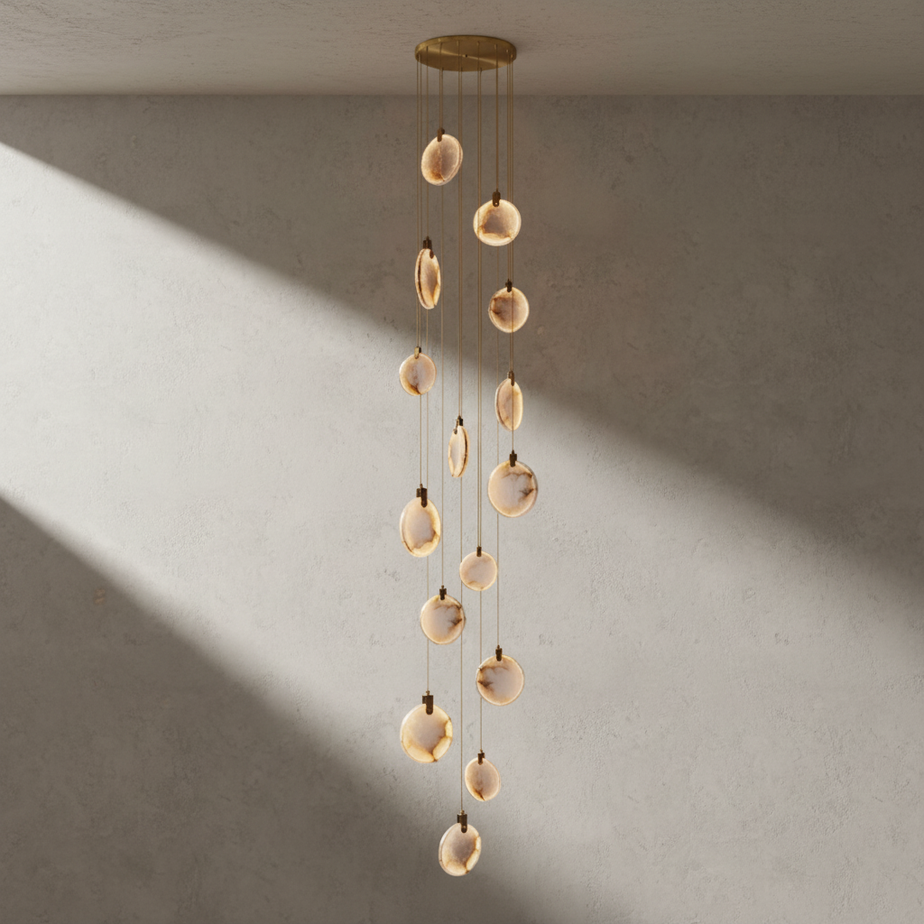 Lamer Lighting Aura Marble Multi-Light Pendant Chandelier - Background Shot