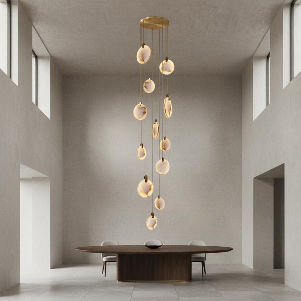 Lamer Lighting Aura Marble Multi-Light Pendant Chandelier - Background Shot