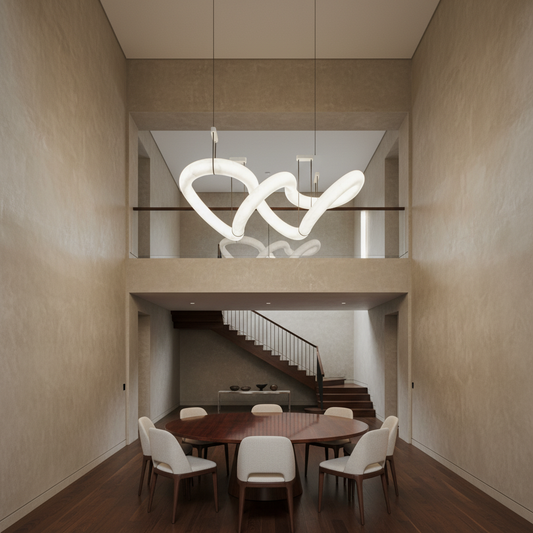 Lamer Lighting Aura Alabaster Symmetrical Grand Pendant Light - Background Shot