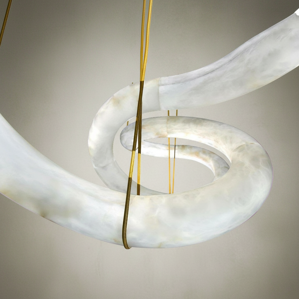 Lamer Lighting Aura Alabaster Symmetrical Grand Pendant Light - Background Shot