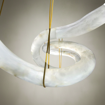 Lamer Lighting Aura Alabaster Symmetrical Grand Pendant Light - Background Shot