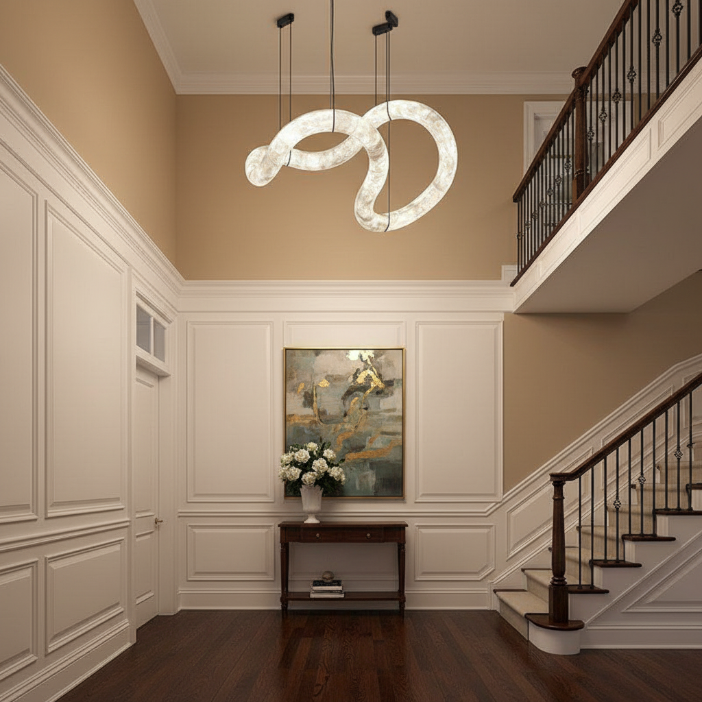 Aura Alabaster Symmetrical Grand Pendant Light