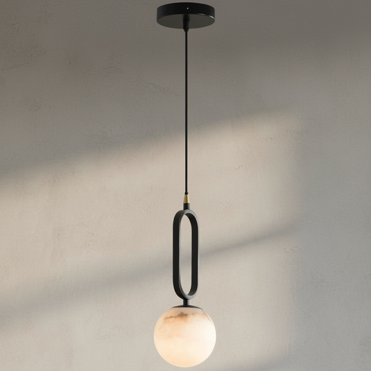 Lamer Lighting Alabaster Orb Modern Pendant Light - Background Shot