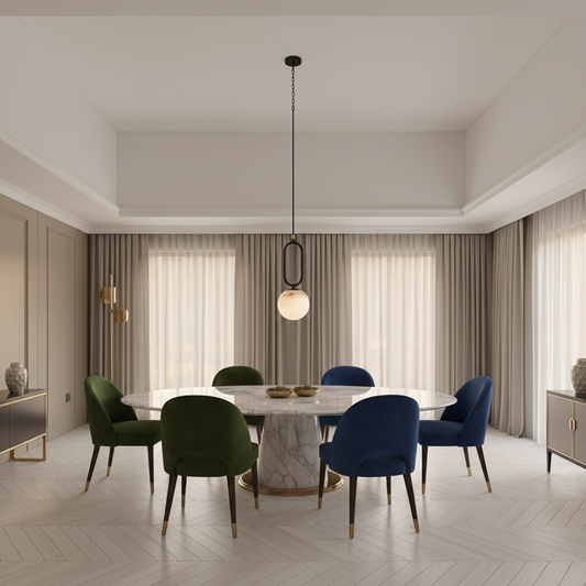 Lamer Lighting Alabaster Orb Modern Pendant Light - luxurious American dining room