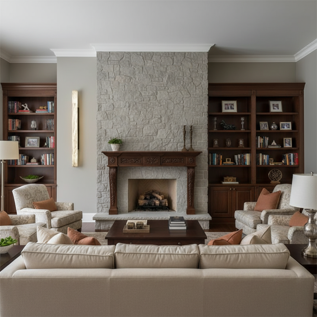 Lamer Lighting Alabaster Linear Wall Sconce - American formal living room