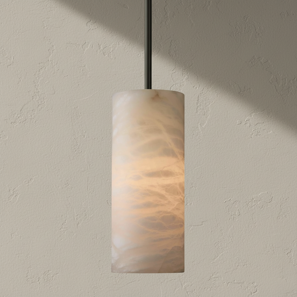 Lamer Lighting Alabaster Cylinder Pendant - Background Shot