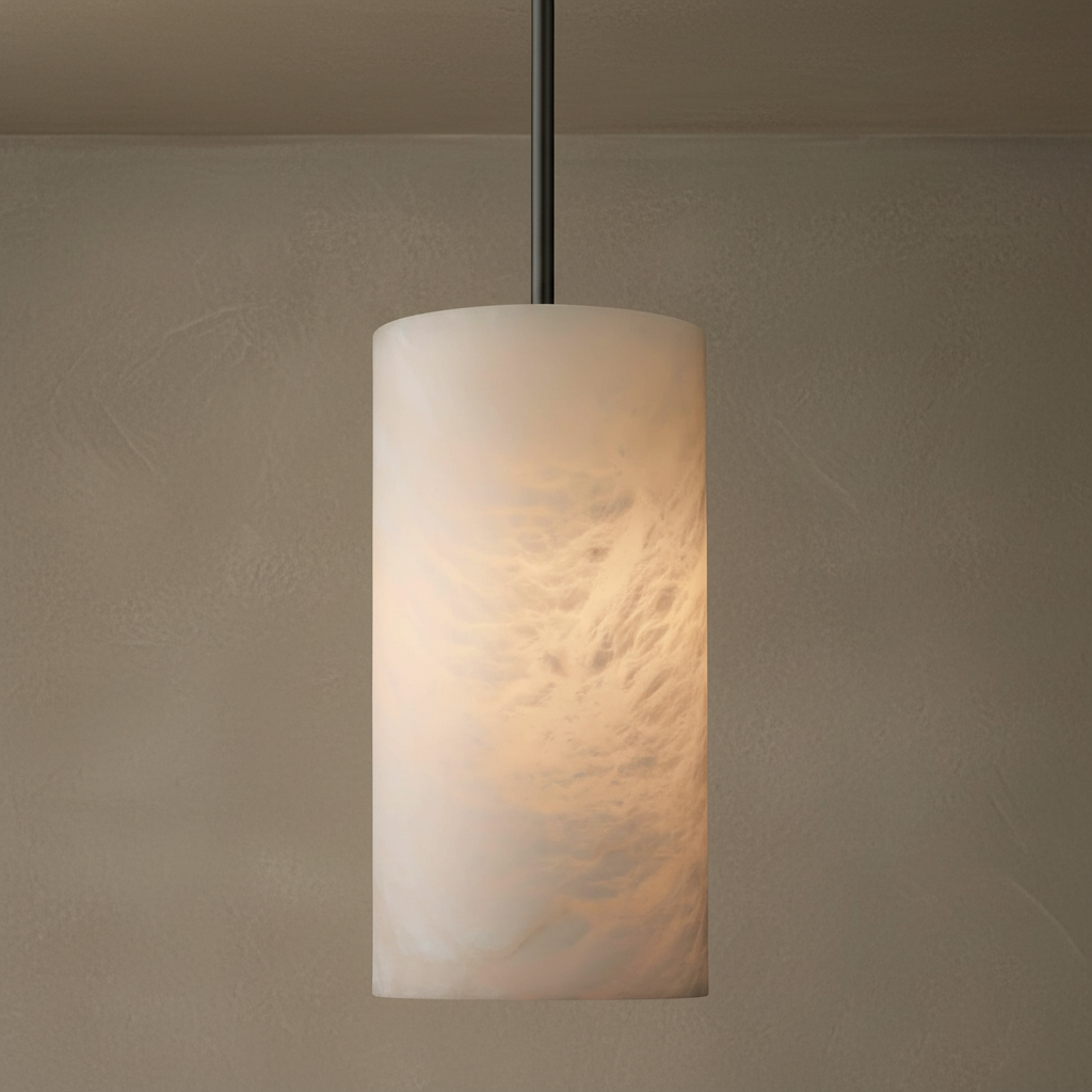 Lamer Lighting Alabaster Cylinder Pendant - Background Shot