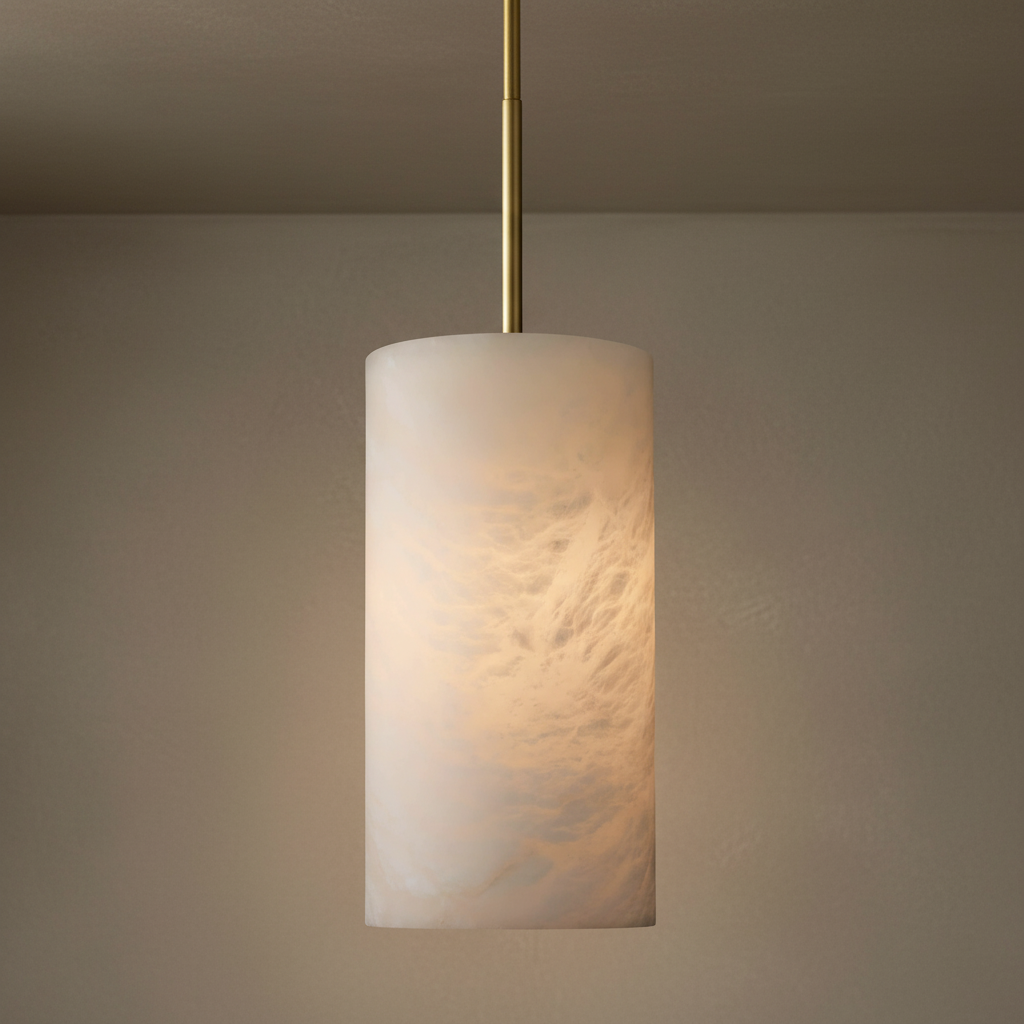 Lamer Lighting Alabaster Cylinder Pendant - Background Shot