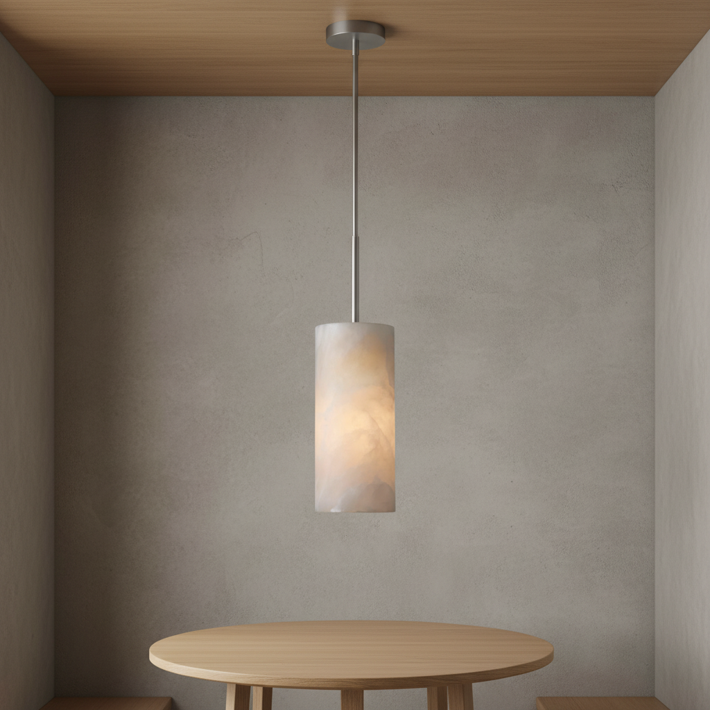 Lamer Lighting Alabaster Cylinder Pendant - Background Shot
