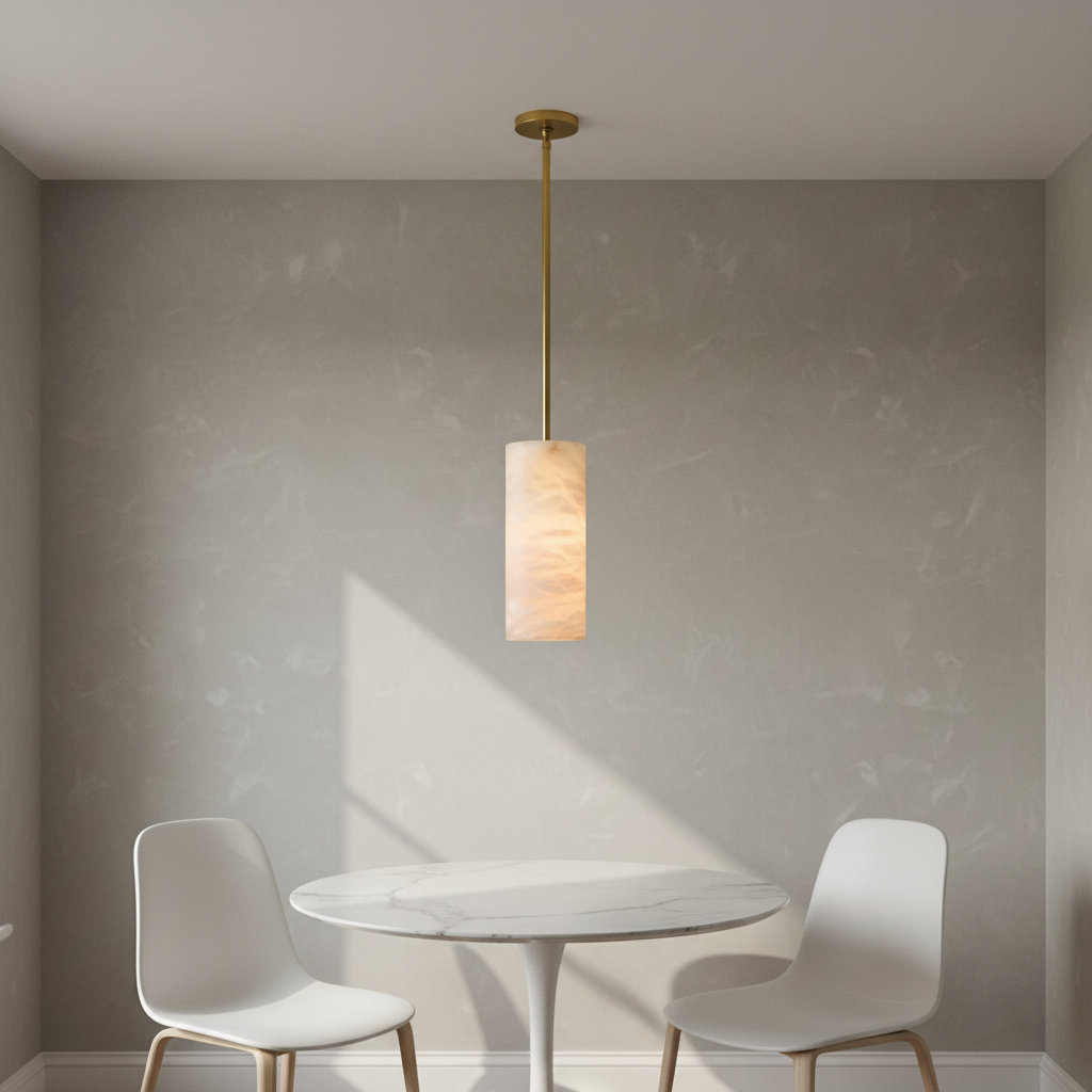 Lamer Lighting Alabaster Cylinder Pendant - Background Shot
