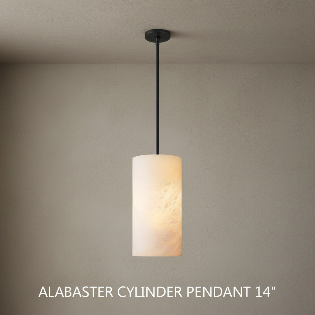 Lamer Lighting Alabaster Cylinder Pendant - Background Shot
