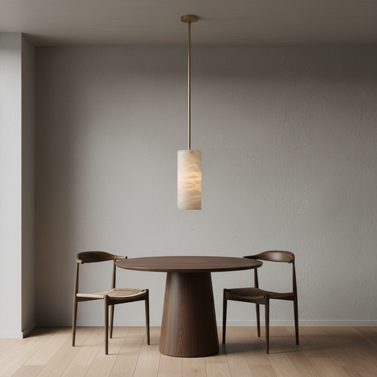 Lamer Lighting Alabaster Cylinder Pendant - Background Shot