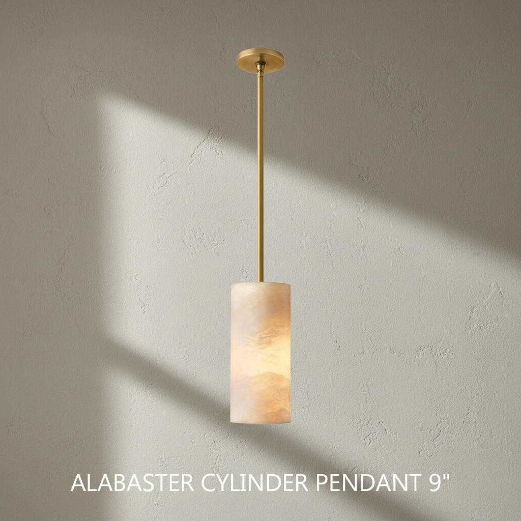 Lamer Lighting Alabaster Cylinder Pendant - Background Shot