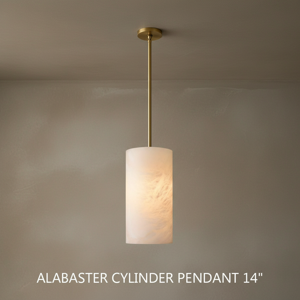Lamer Lighting Alabaster Cylinder Pendant - Background Shot