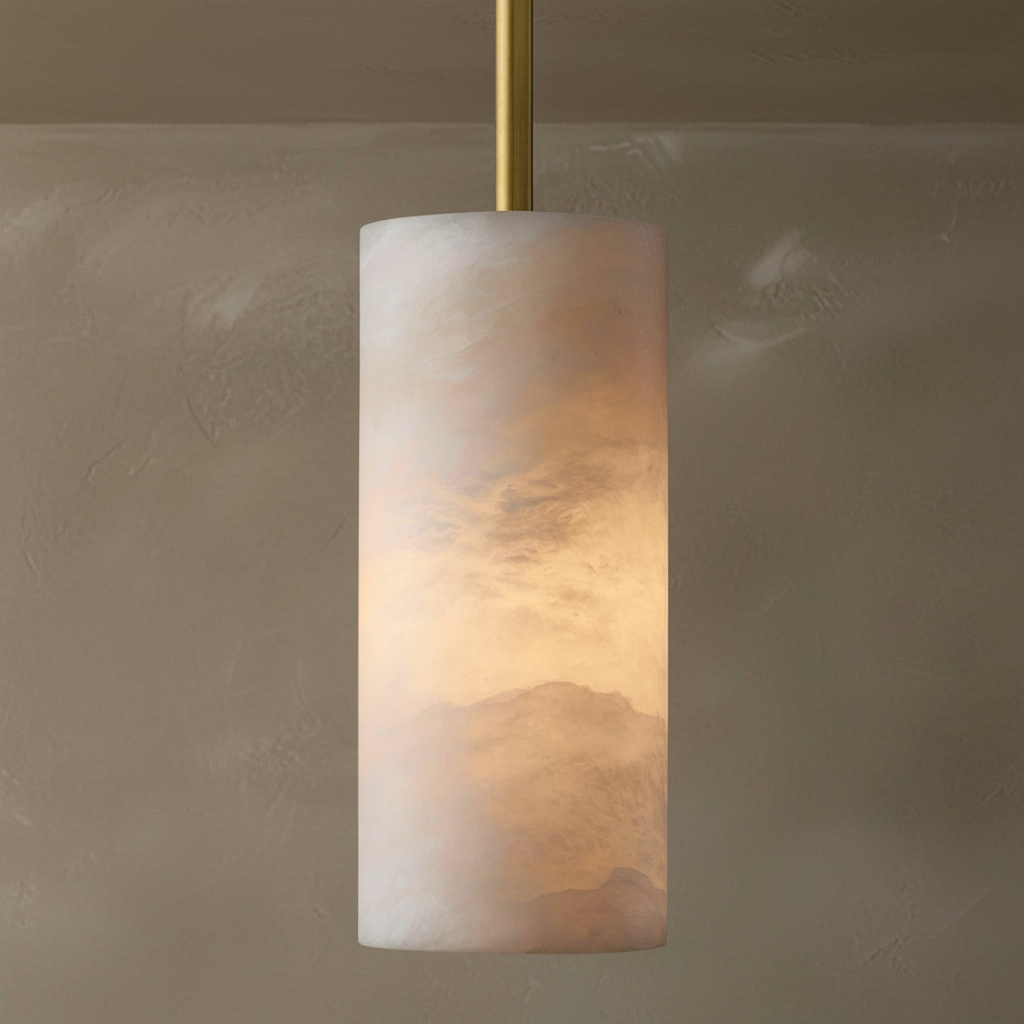 Lamer Lighting Alabaster Cylinder Pendant - Background Shot