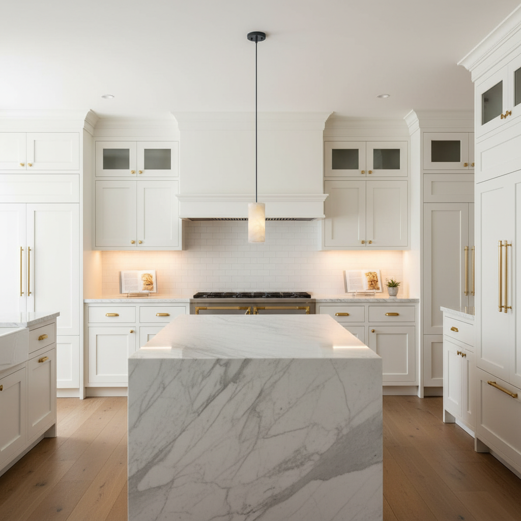 Lamer Lighting Alabaster Cylinder Pendant - high-end American kitchen