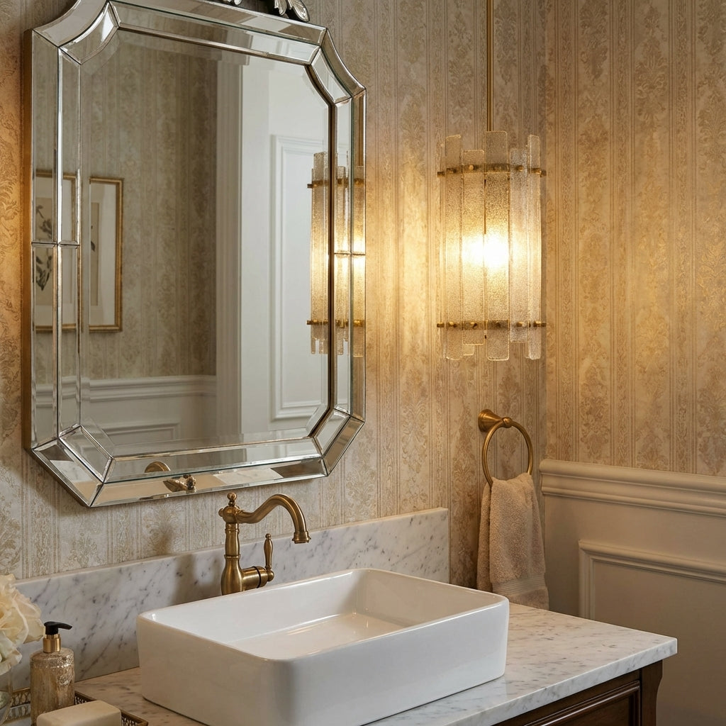 Lamer Lighting Veridian Column Brass Pendant Light - Scene