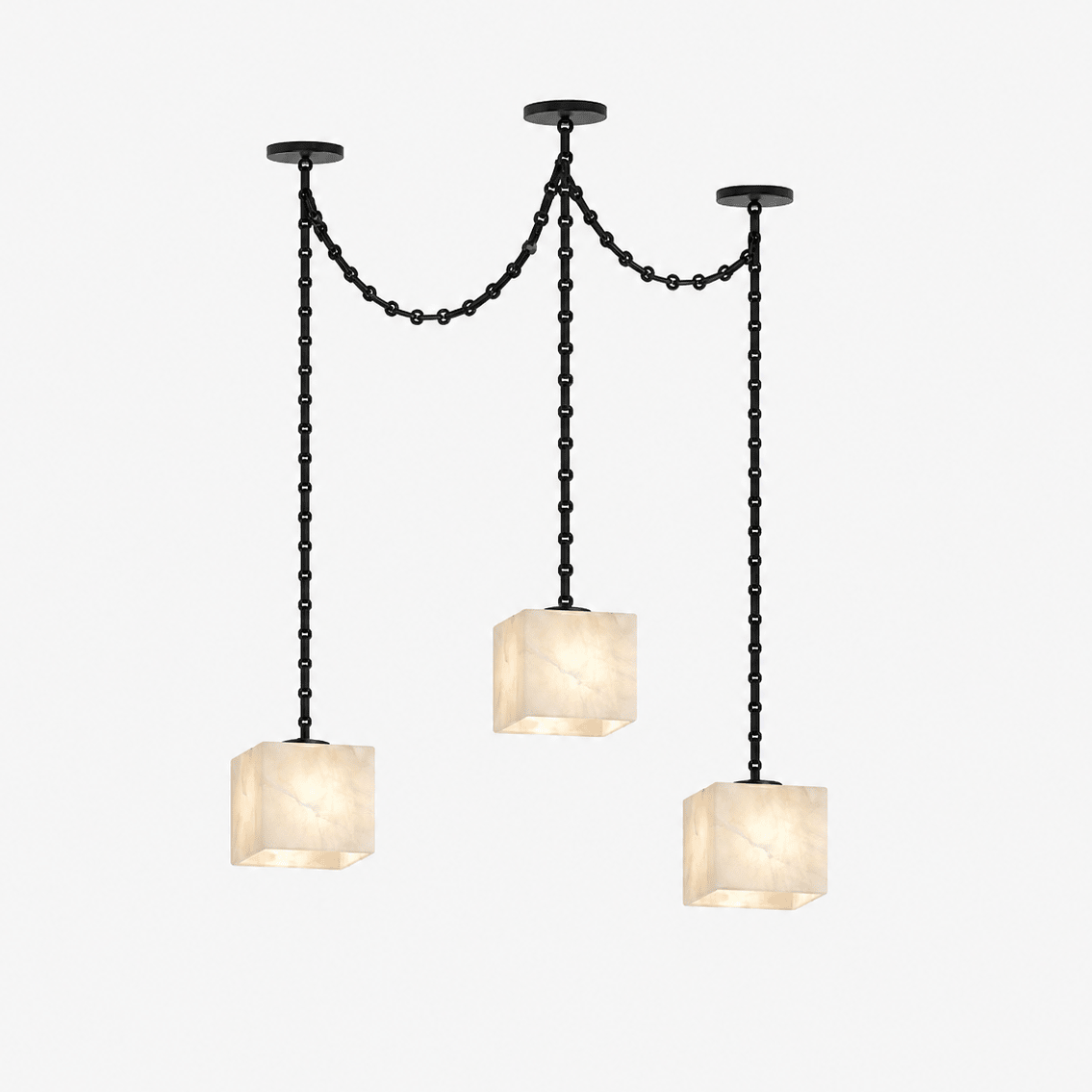 Cascade Chain Cube Chandelier
