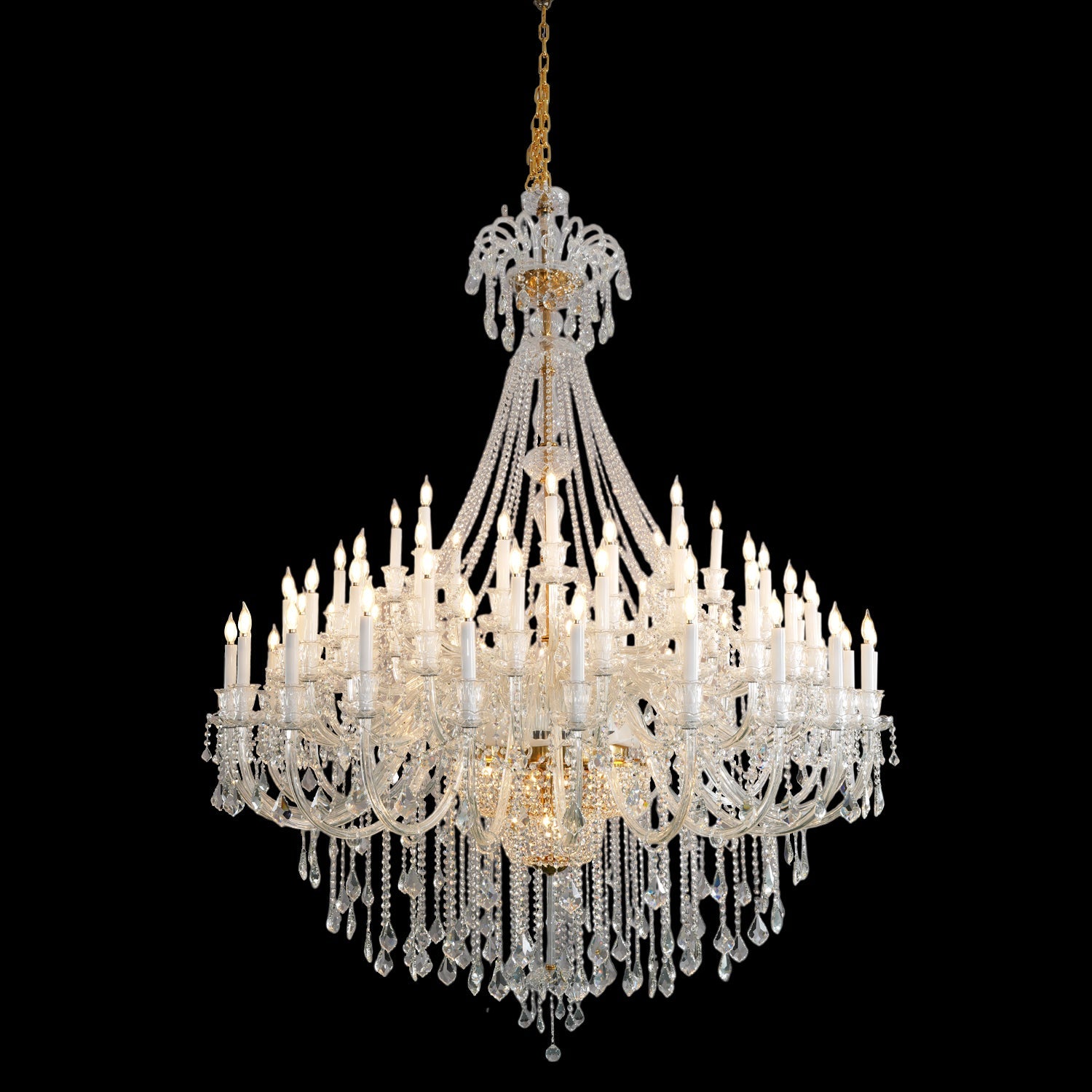 Lamer Lighting Grand Italianate Crystal Candle Chandelier - formal American dining room