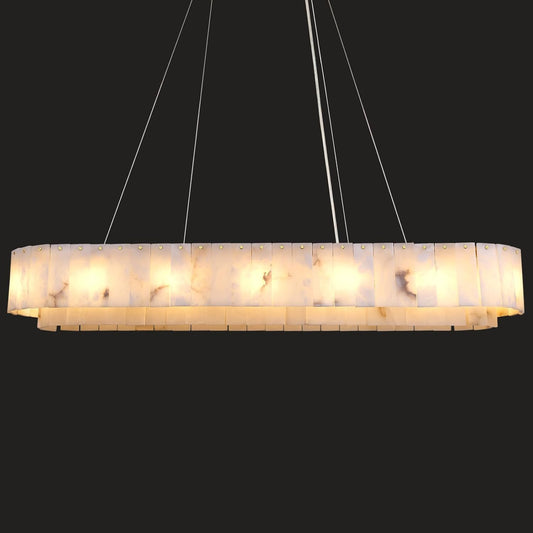 2-Tiers Oval Modern Dining Room Chandelier 53"L