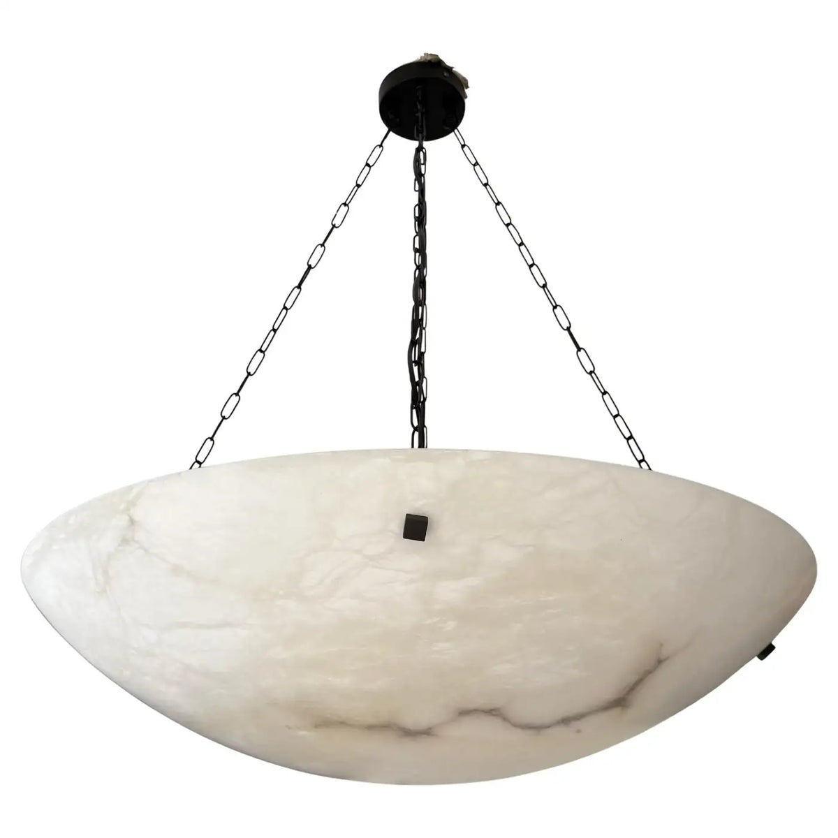 Enormous 36 Ø Flush Mount / Pendant with Stunning Full Moon-Like Alabaster Shade